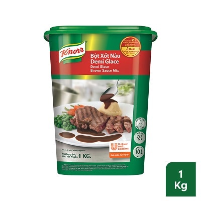Knorr Xốt Nâu Demi Glace 1kg - Với Knorr Xốt Nâu Demi Glace chỉ mất 3 phút để có ngay xốt nâu thượng hạng cho món bò hầm.